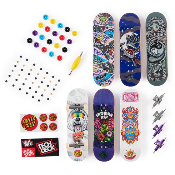 Imagem de Kit Tech Deck Shop Pack Com 6 Skates Acessórios Para Montar