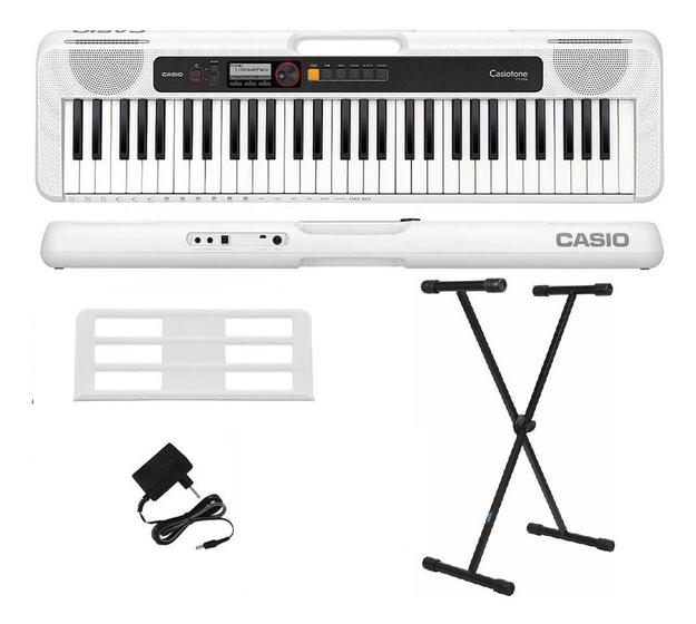 Imagem de Kit Teclado Casio Ct-s200 61 Teclas Branco + Suporte