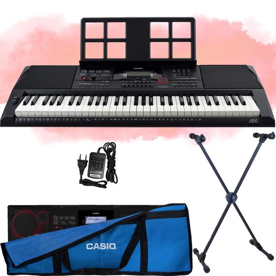 Kit Teclado Casio CT X3000 Profissional Cria Ritmos E Timbres Completo Azul Teclado Arranjador