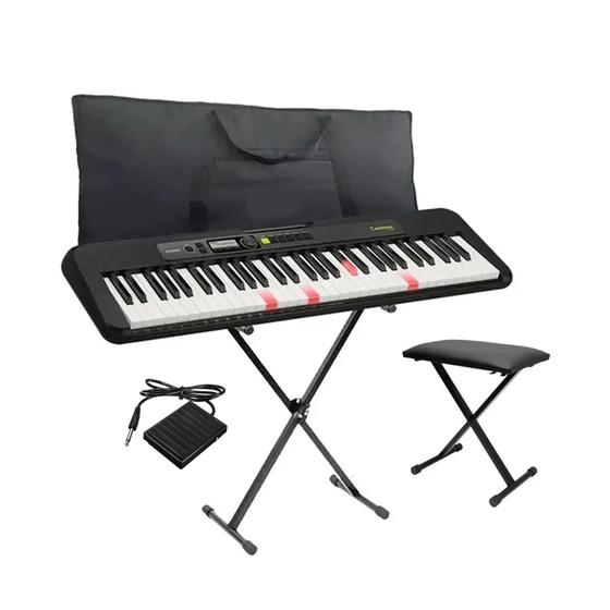 Imagem de Kit Teclado Casio Lks250 + Capa + Suporte + Banqueta E Pedal