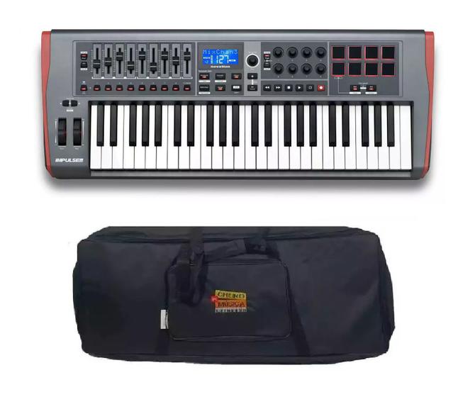 Imagem de Kit Teclado Controlador Novation Impulse 61 Com Capa