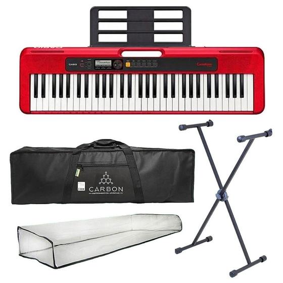 Imagem de Kit Teclado Digital CASIO CT-S200 Vermelho TX01