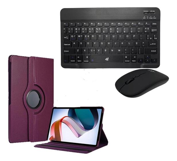 Imagem de Kit Teclado E Mouse Bluetooth+ Capa Giratória 360º Compativel Para Tablet  M9