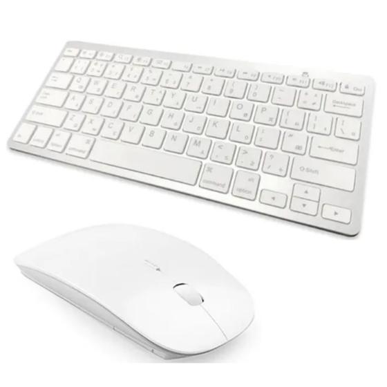 Imagem de Kit Teclado E Mouse Bluetooth Wireless Sem Fio Compatível Com Padrão Apple