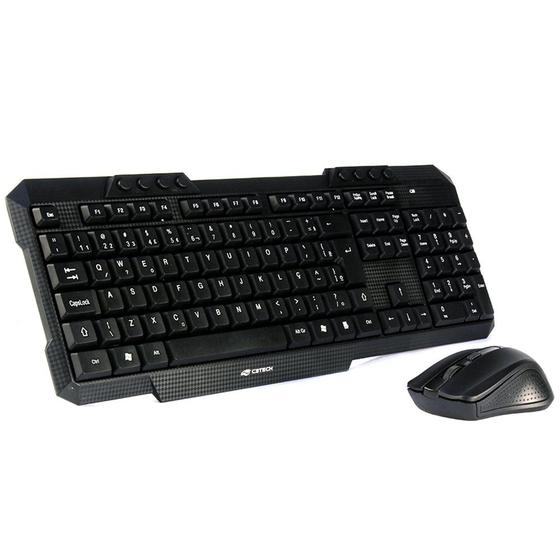 Imagem de Kit Teclado e Mouse C3Tech K-W10BK, Sem Fio, Preto