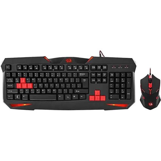 Imagem de Kit Teclado e Mouse com Fio Redragon S101. Layout em Inglês