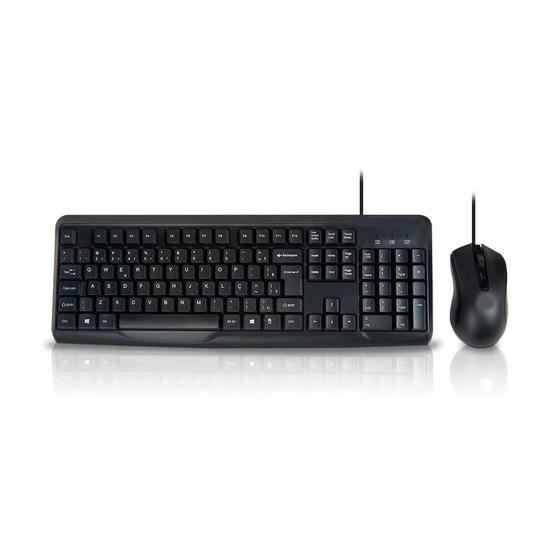 Imagem de Kit Teclado e Mouse Ergonômico Com Fio Excelente Para Escritório KM501