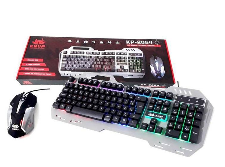 Imagem de Kit Teclado e Mouse Gamer USB RGB Knup 