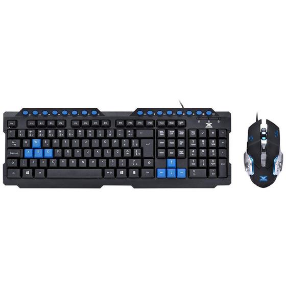 Imagem de Kit Teclado E Mouse Gamer Vinik VX Gaming Grifo 2400 Dpi Led Azul