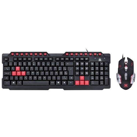 Imagem de Kit Teclado E Mouse Gamer Vinik VX Gaming Grifo 2400 Dpi Led Vermelho