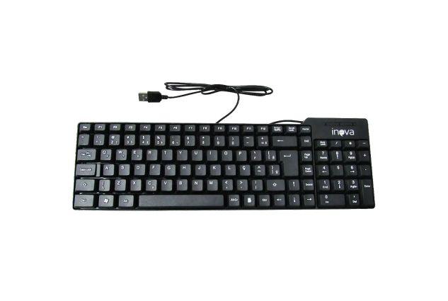 Imagem de Kit Teclado e Mouse Inova Usb 1200dpi Pc Notebook Com Fio 