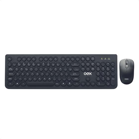 Imagem de Kit Teclado e Mouse Oex Tm410 Pop Sem Fio 1600 Dpi Preto