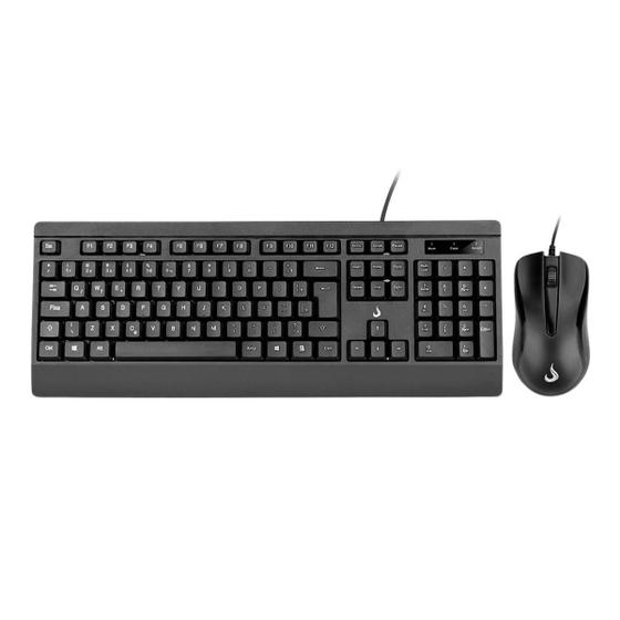 Imagem de Kit Teclado E Mouse Rise Mode Office OF 02 USB DPI 1000 ABNT2 Preto - RM-TM-02-FB