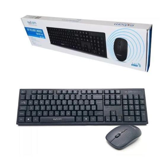 Imagem de Kit teclado e mouse sem fio 2.4g usb bks-370 exbom