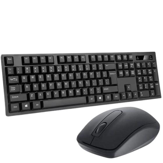 Imagem de Kit Teclado E Mouse Sem Fio 2.4ghz Usb Preto Gamer