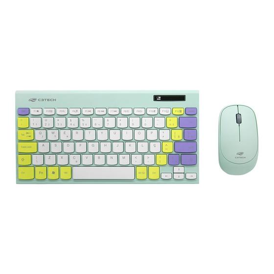 Imagem de Kit Teclado e Mouse Sem Fio Bluetooth C3Tech K-W71GN Verde