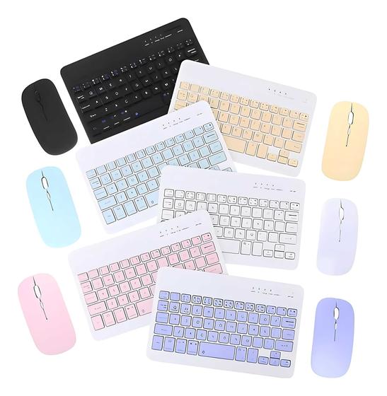 Imagem de kit teclado e mouse sem fio bluetooth connect 5.2 compatível pc IOS e android Original com garantia