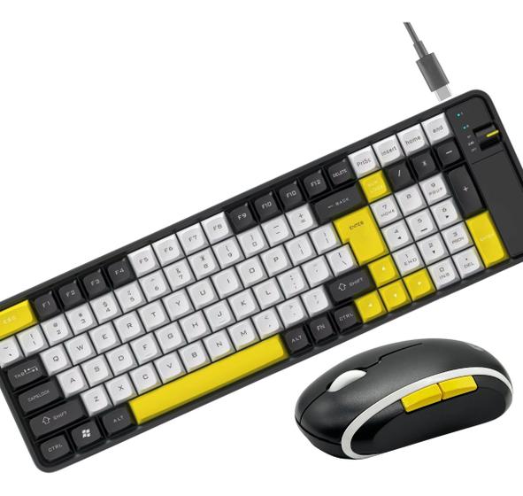Imagem de Kit Teclado E Mouse Sem Fio Bluetooth Wireless Recarregável