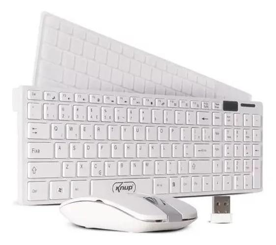 Imagem de Kit Teclado e Mouse sem fio Branco