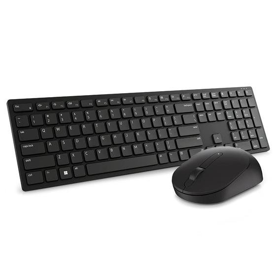 Imagem de Kit Teclado e Mouse Sem Fio Dell Pro, 4000 DPI, ABNT2, Preto - KM5221W