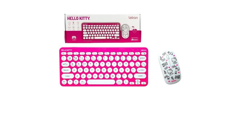 Imagem de Kit Teclado e Mouse Sem Fio Hello Kitty Bluettoth - Letron