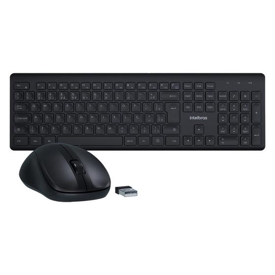 Imagem de Kit Teclado E Mouse Sem Fio Intelbras CSI50 2.4 GHz Black Wireless Preto