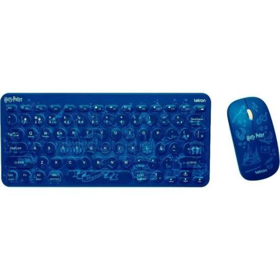 Imagem de Kit Teclado e Mouse Sem Fio Letron Harry Potter Azul (Edição Limitada)