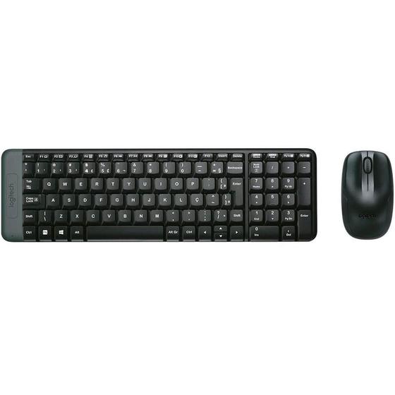 Imagem de Kit Teclado E Mouse Sem Fio Logitech Mk220 Preto