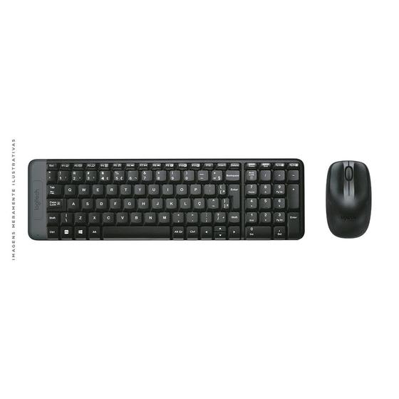 Kit Teclado e Mouse Sem Fio Logitech MK220, USB, ABNT2, Design Compacto ...