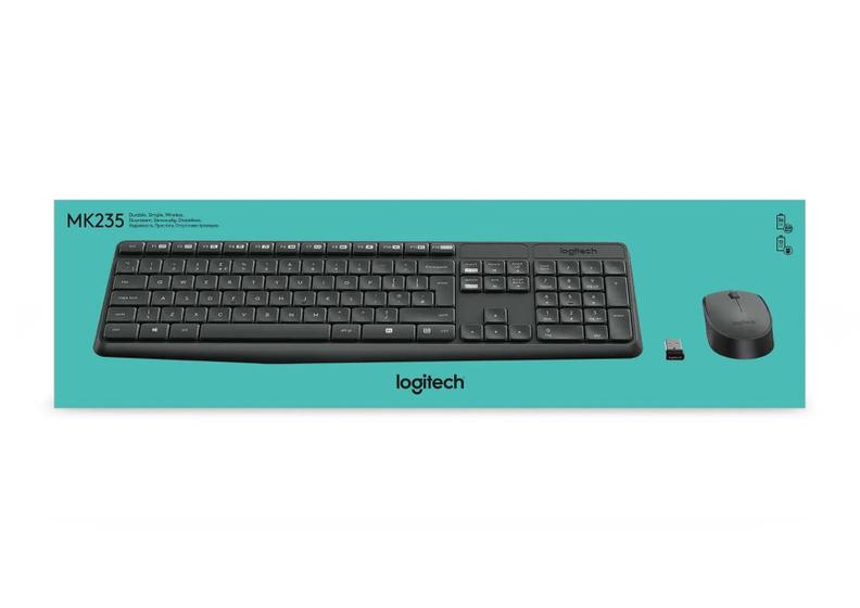 Imagem de Kit Teclado e Mouse Sem Fio Logitech MK235