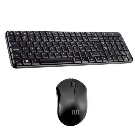 Imagem de Kit Teclado E Mouse Sem Fio Multimidia Compacto Silencioso