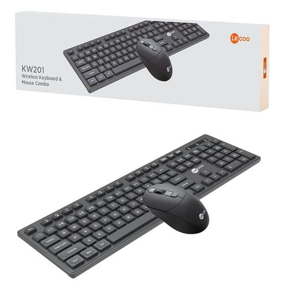 Imagem de Kit Teclado e Mouse Sem Fio Multimidia Lecoo KW201