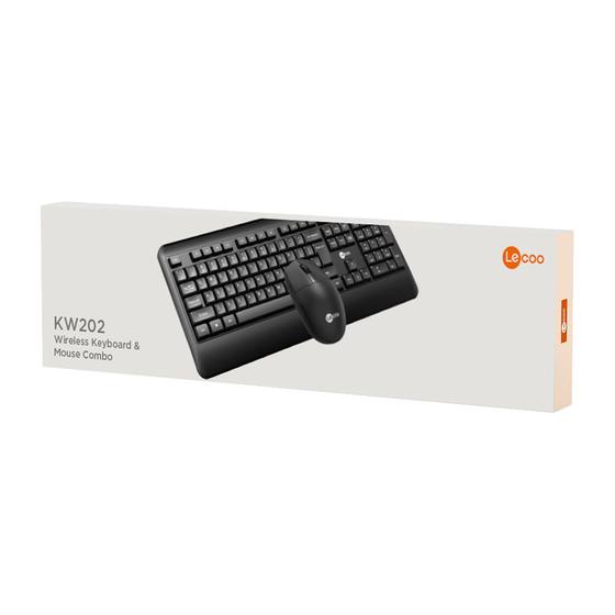 Imagem de Kit Teclado e Mouse sem Fio Preto - Lecoo - Modelo KW202