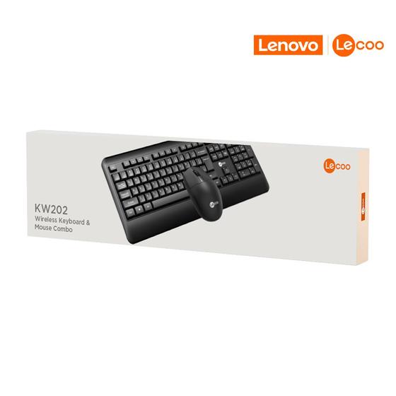 Imagem de Kit Teclado e Mouse sem Fio Preto - Lecoo - Modelo KW202