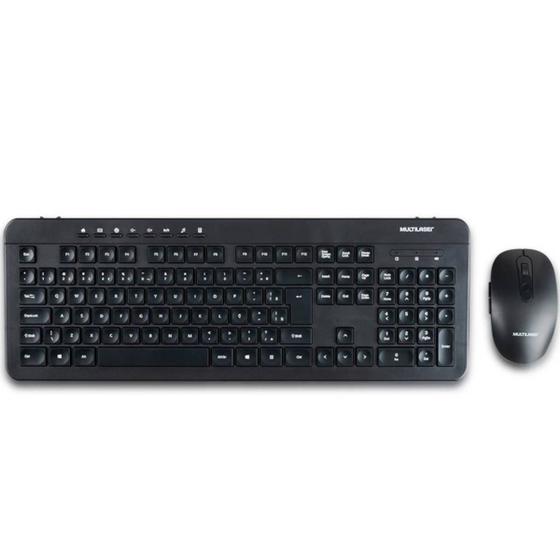 Imagem de Kit Teclado E Mouse Sem Fio Recarregável Usb 1600dpi Preto - Tc250