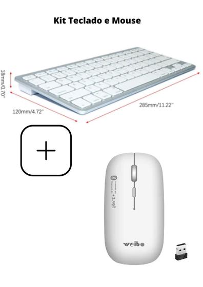 Imagem de kit Teclado e Mouse sem Fio silencioso bluetooth Branco/Prata