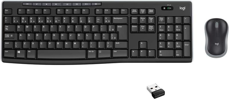 Imagem de  Kit Teclado E Mouse Sem Fio Usb Logitech Mk270 Padrão Abnt2