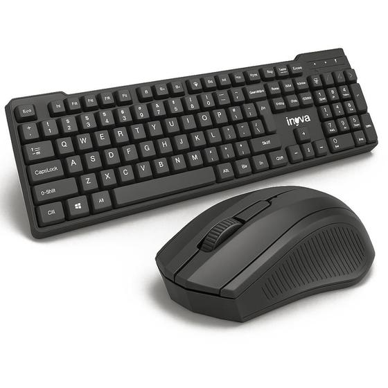 Imagem de Kit Teclado e Mouse Sem Fio Wireless 2.4GHz com Receptor USB