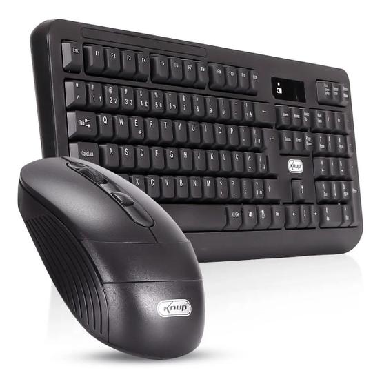 Imagem de Kit Teclado E Mouse Sem Fio Wireless 2.4ghz Pc Tv Note Abnt2 Knup KP-2064