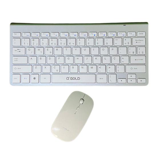 Imagem de Kit Teclado e Mouse Sem Fio Wireless ABNT2 Para PC/ Notebook