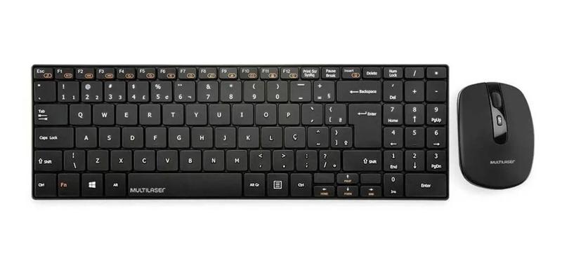 Imagem de Kit teclado e mouse sem fio wireless preto usb tc202 multilaser