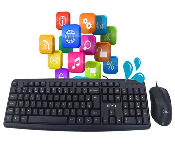 Imagem de Kit Teclado e Mouse Usb Com Fio Português Brasil Cor Preto