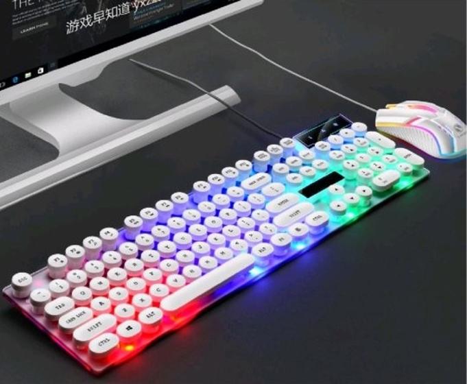 kit teclado e mouse USB lumininoso gamer teclas bolinha Menor preço em kit teclado e mouse USB lumininoso gamer teclas bolinha