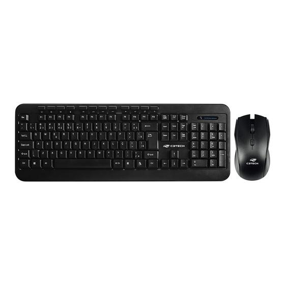 Imagem de Kit Teclado e Mouse Wireless C3Tech K-W60BK Multimídia C/Pilha Preto