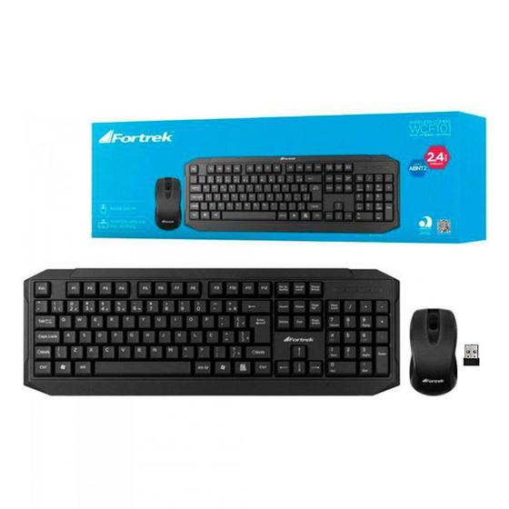 Kit Teclado e Mouse Wireless Fortrek WCF10, ABNT2, 1200DPI, Preto - 71676 Menor preço em Kit Teclado e Mouse Wireless Fortrek WCF10, ABNT2, 1200DPI, Preto - 71676