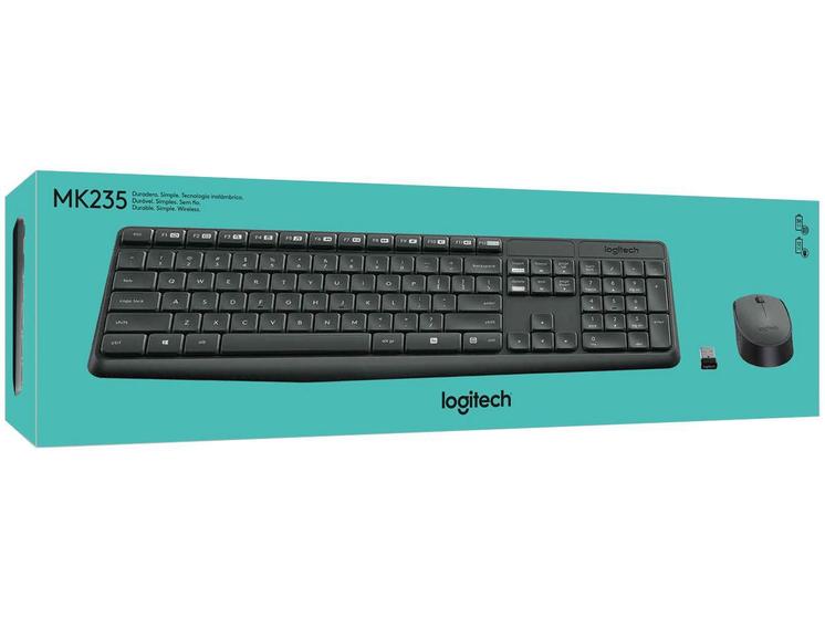 Imagem de Kit teclado e mouse wireless mk235 nseries preto - logitech