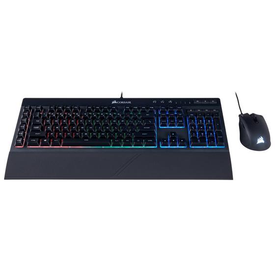 Kit Teclado Gamer Corsair Teclado K55 RGB + Mouse Harpoon RGB USB Menor preço em Kit Teclado Gamer Corsair Teclado K55 RGB + Mouse Harpoon RGB USB