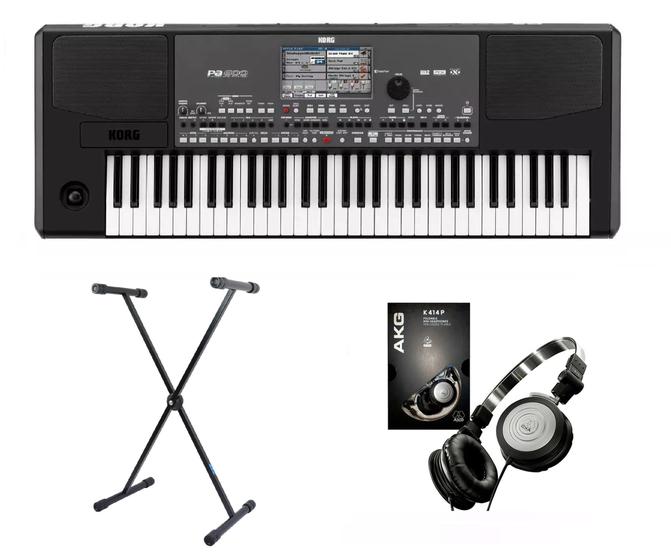 Imagem de Kit Teclado Korg PA600 com Suporte e Fone K414