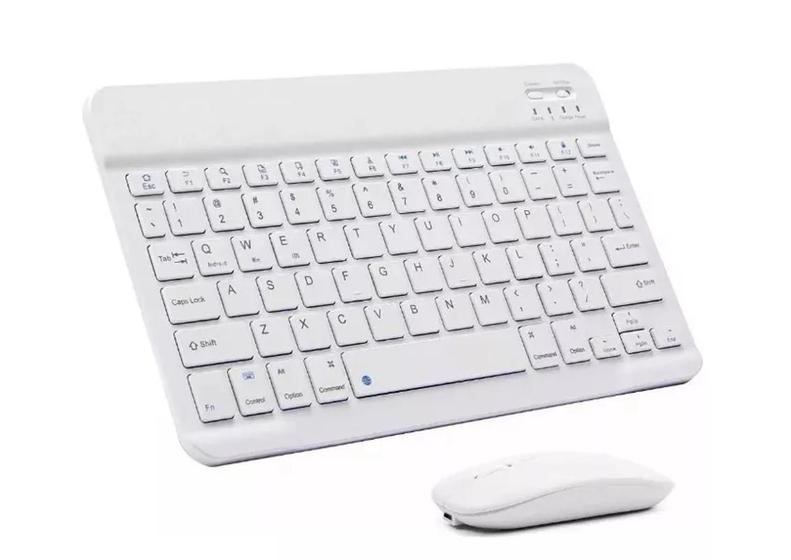Imagem de Kit Teclado Mini + Mouse Pad Portátil Bluetooth Wireless Compacto Compativel Celular Tablet Notebook PC Recarregável Usb