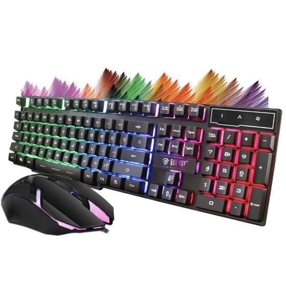 Imagem de Kit Teclado Mouse Gamer Rgb Semi Mecânico 3200dpi Multimídia M300